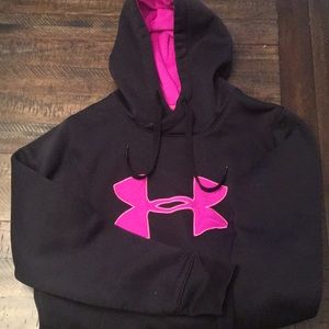 XS Purple and Black UnderArmor hoodie